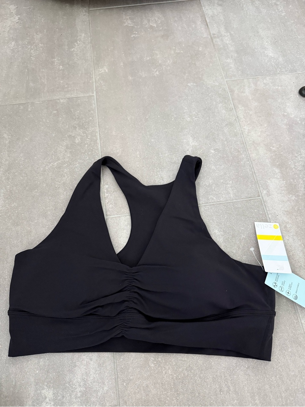 NWT Zella Ruched Front Yoga Sports Bra